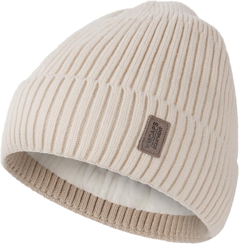 Wmcaps Warm Beanie for Men Women, Fleece Lined Beanie Warm Winter Caps Unisex Fashion Knit Cuffed Cap - Image 1